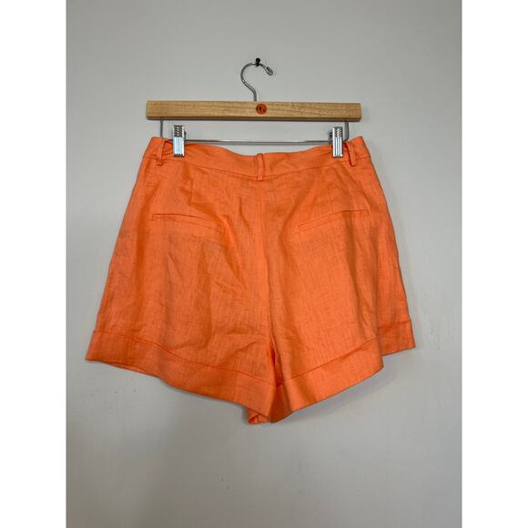 NWT Cami NYC Linen High Waisted Rabia Tailored Short Orange Women's Size: 8 - Picture 7 of 8